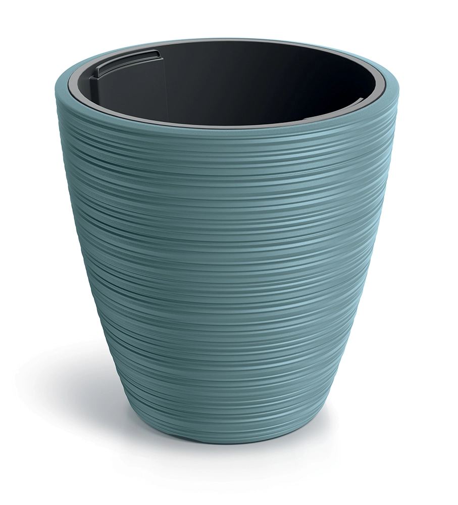 Levně Prosperplast Plastový květináč Venas Round skandinávsky modrý, 39 cm