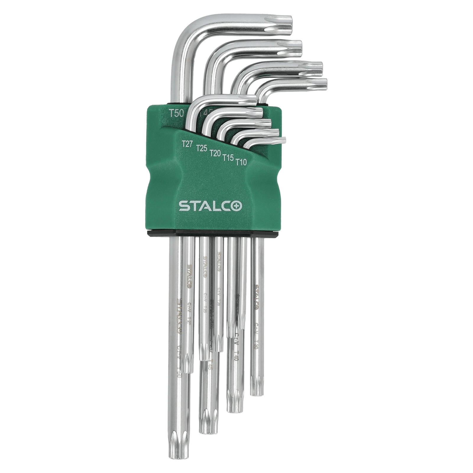 Levně Stalco Klíče Torx s otvorem T10 - T50 dlouhé 9ks S-46376