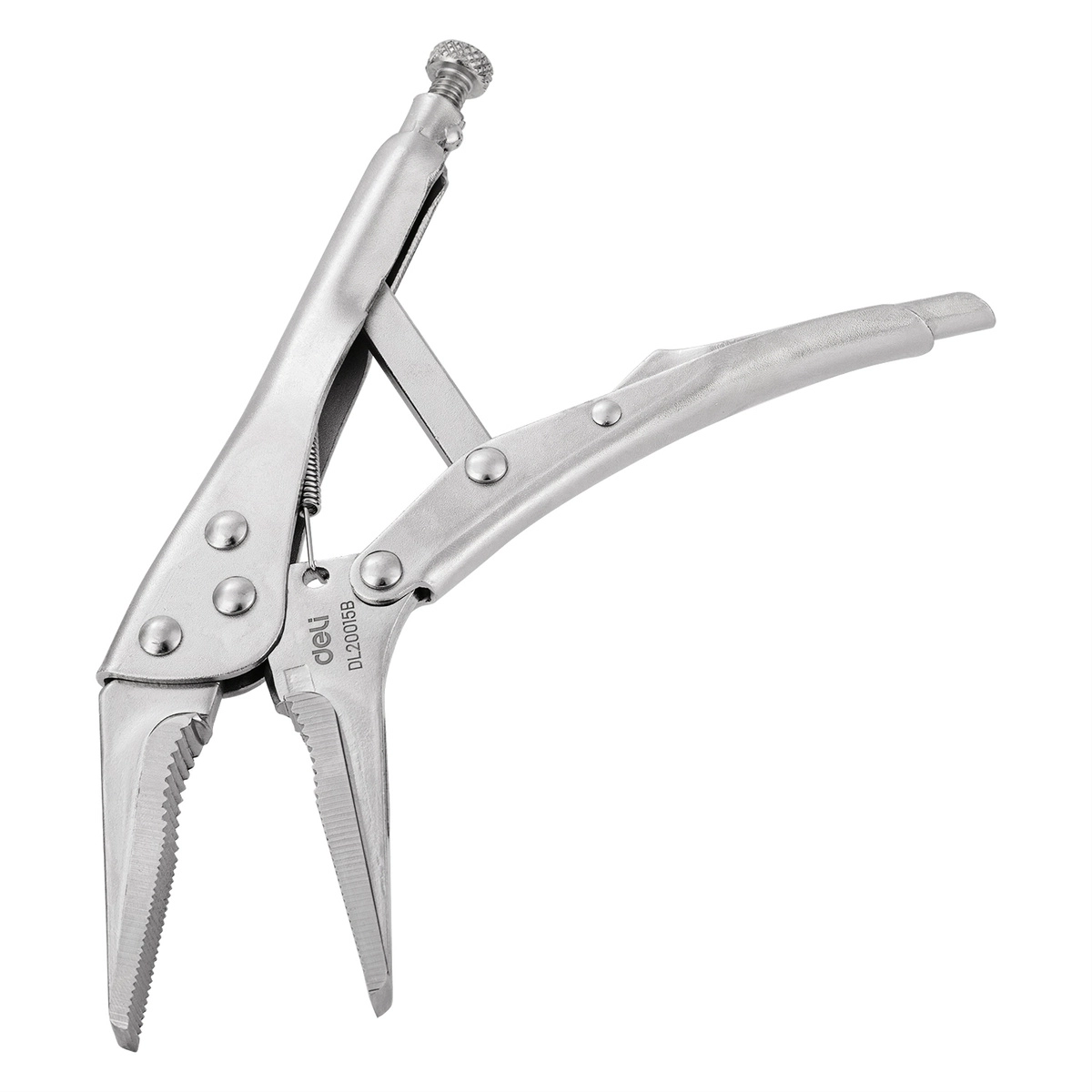 Levně Deli Tools EDL20015B Prodloužené krimpovací kleště, 9" (stříbrné)