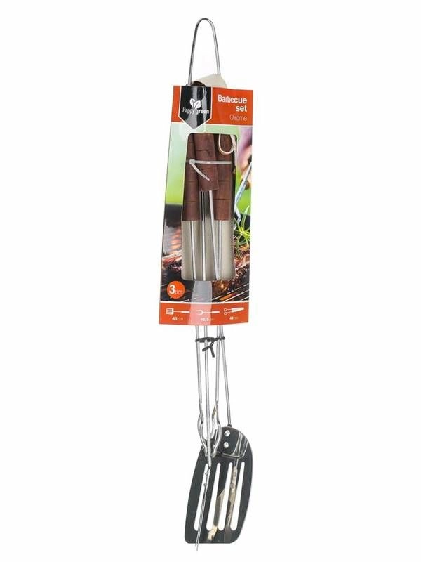 Levně Happy Green Souprava na grilování chrom 3 ks 5012050-A