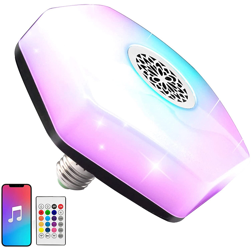 Levně Verkgroup 15905 LED žárovka RGB Bluetooth s reproduktorem, dálkový ovládač, E27 18 W