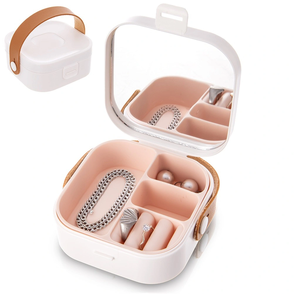 Cestovní šperkovnice s zrcátkem 9,5 × 9,5 × 4 cm