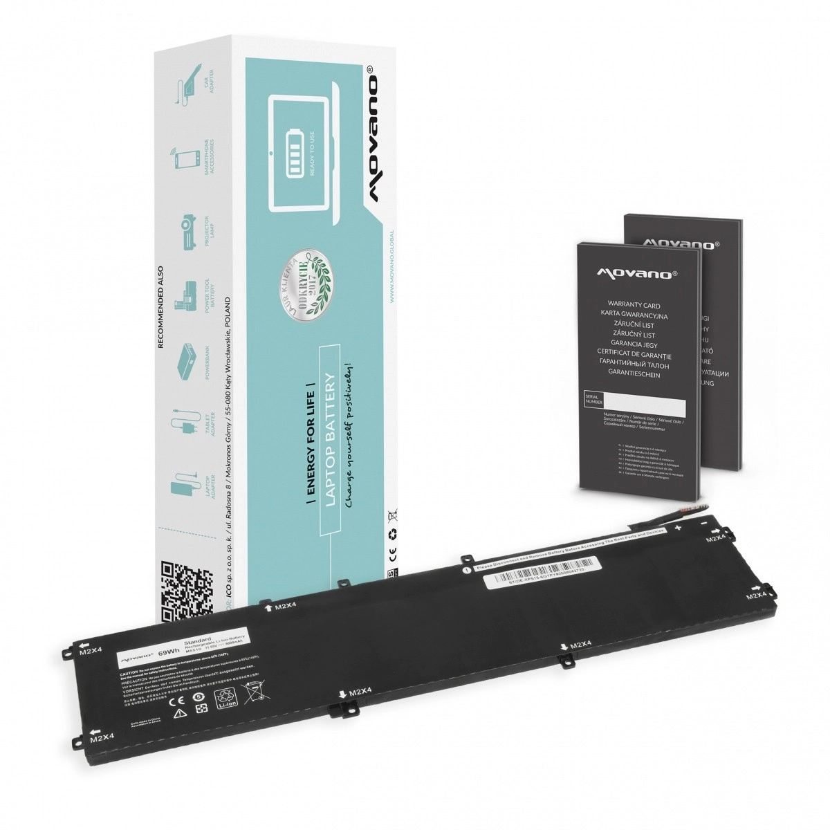 Levně Baterie Movano pro Dell XPS 15 9550, 6000 mAh (69 Wh)