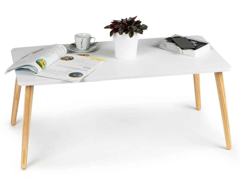 Levně Skandinávský konferenční stolek ModernHome 100 cm, bílý mat