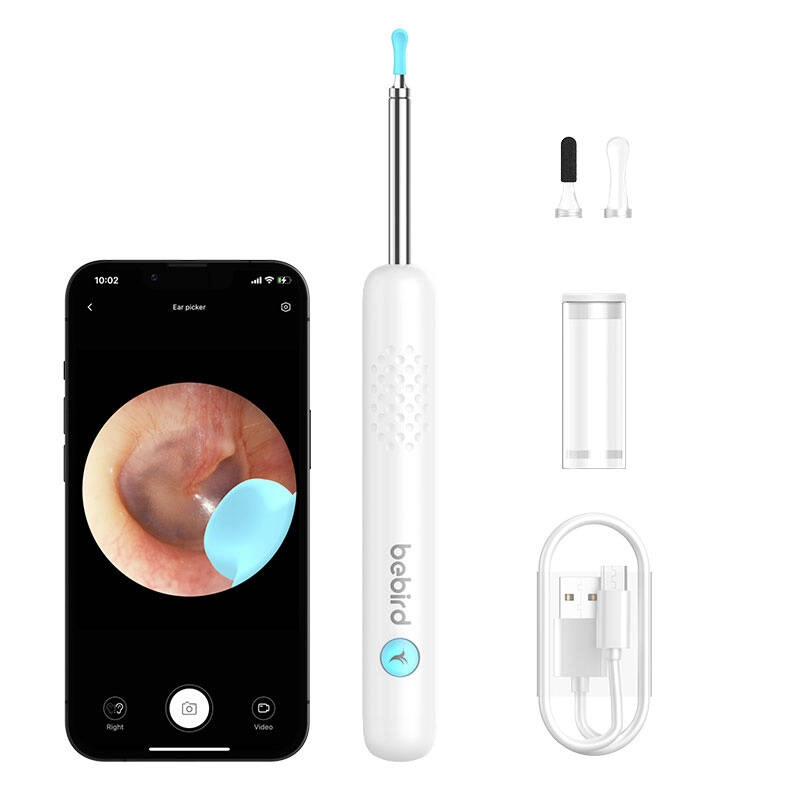Levně Bebird R1 otoskop s kamerou pro čištění uší – bílý – R1 bílá