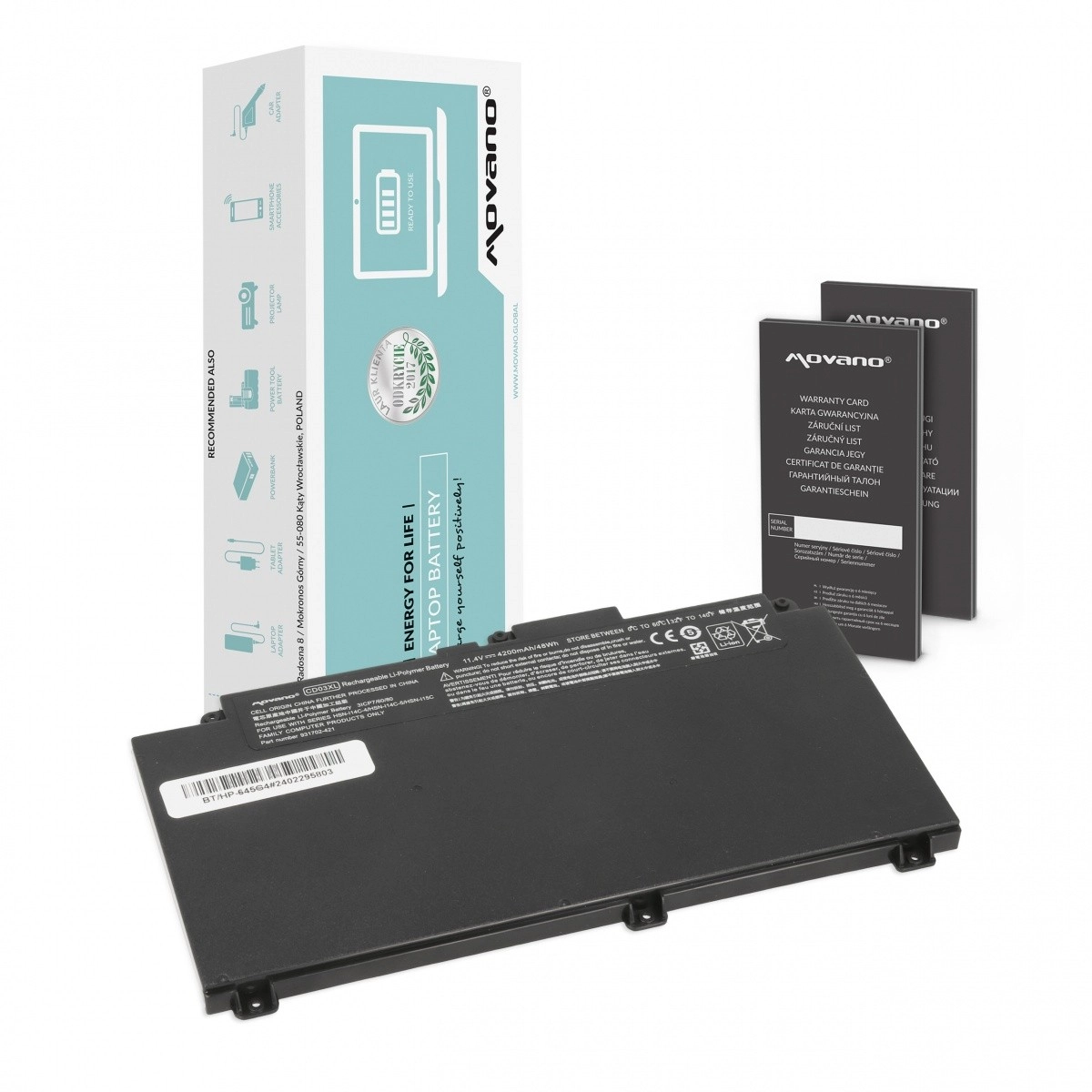 Levně Baterie Movano pro HP ProBook 645/650 (G4, G5, G7) 48 Wh