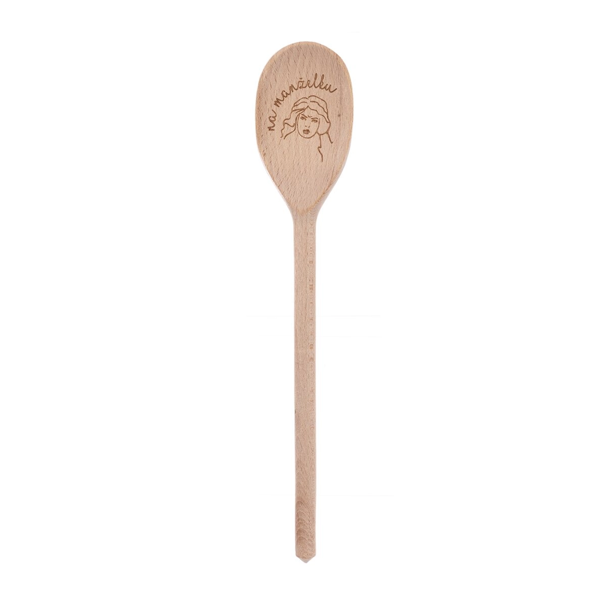Levně Vařečka dřevo Na manželku 30 cm