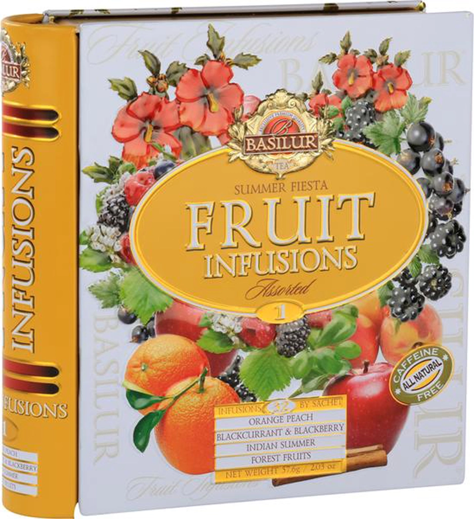 Levně Basilur Fruit Infusions Book Summer Fiesta plech 32 x 1,8 g