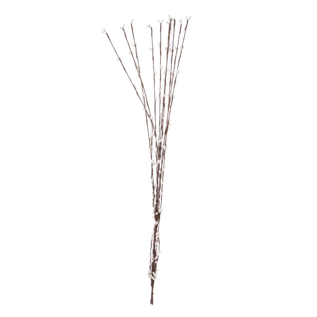 Levně Umělá dekorativní větvička s květem bílá/hnědá 65 cm