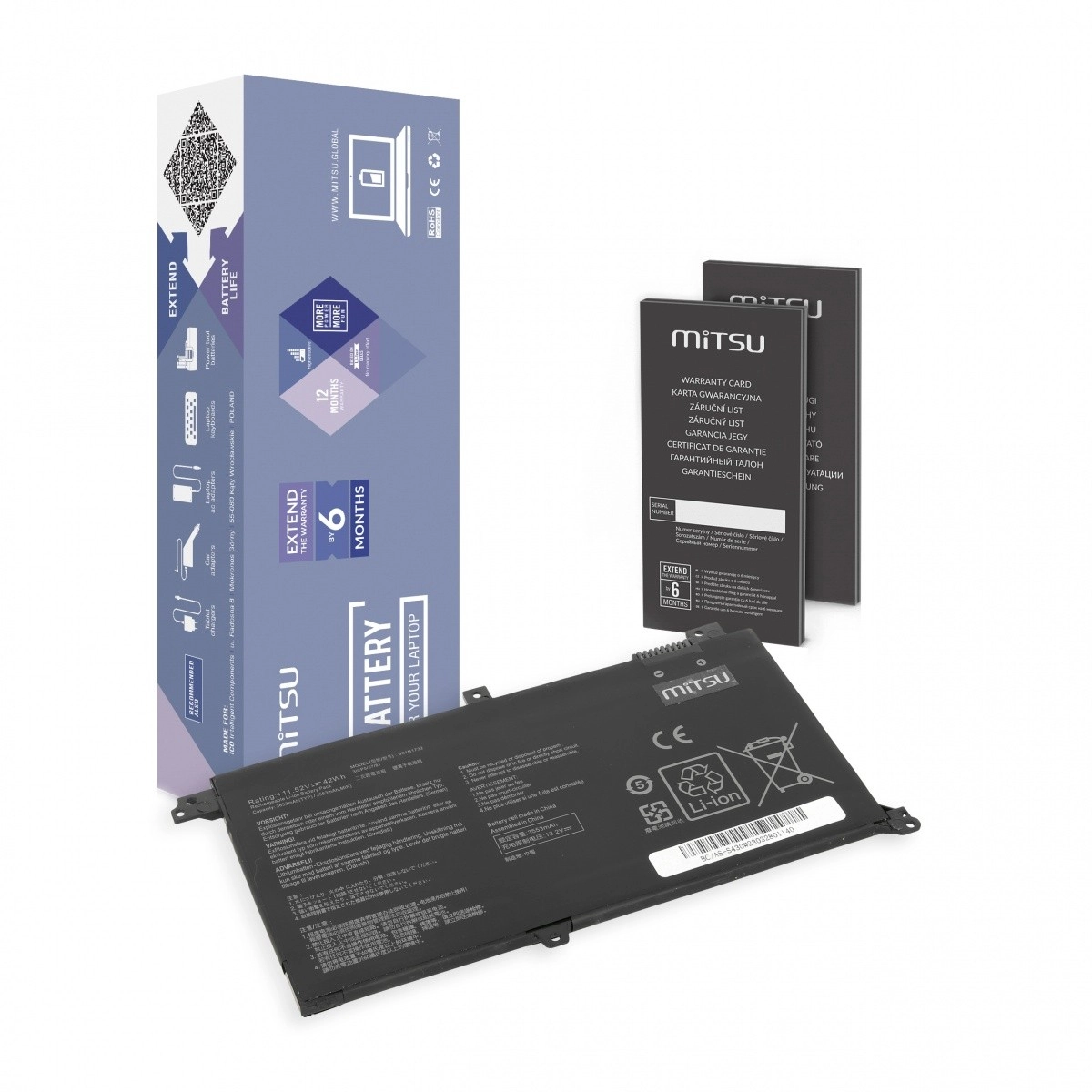 Levně Baterie MITSU pro Asus VivoBook S430/X430U/K430 (B31N1732)