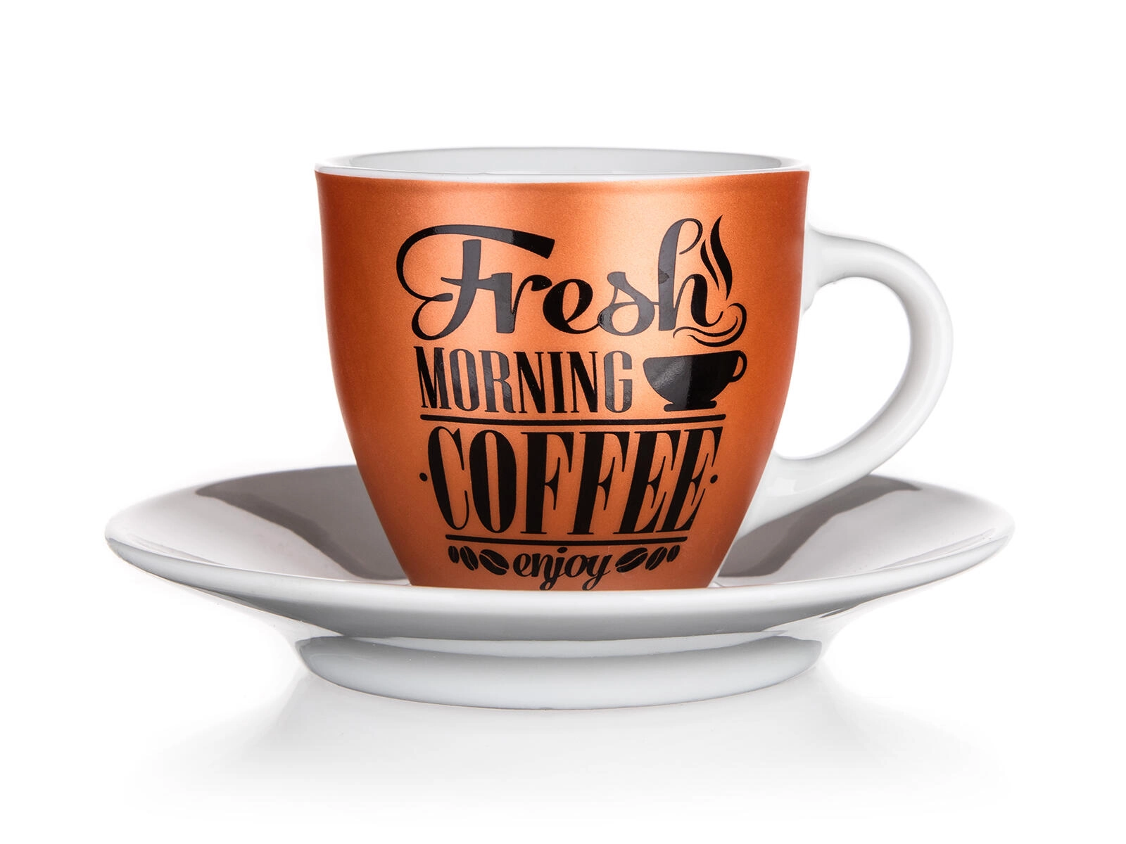Levně COFFEE šálek + podšálek FRESH MORNING keramický 90 ml