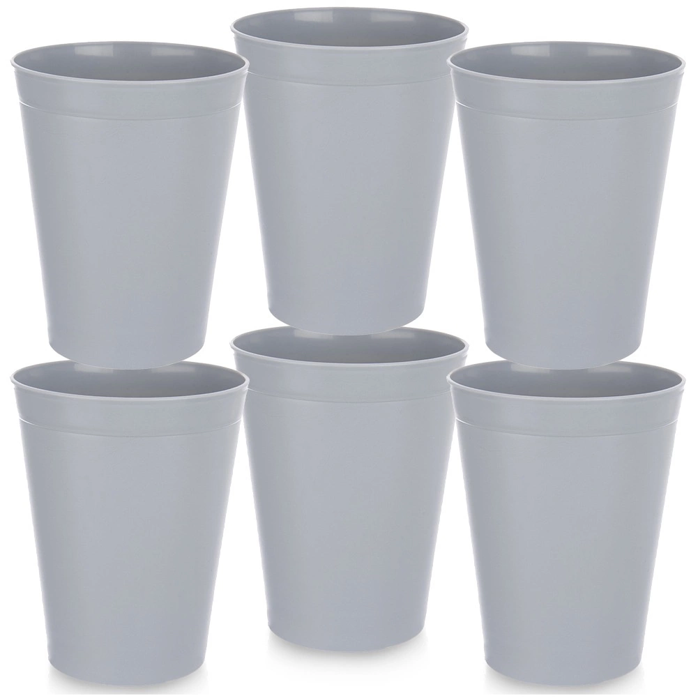 Levně Plastové kelímky SANDY šedé 300 ml, 6 ks