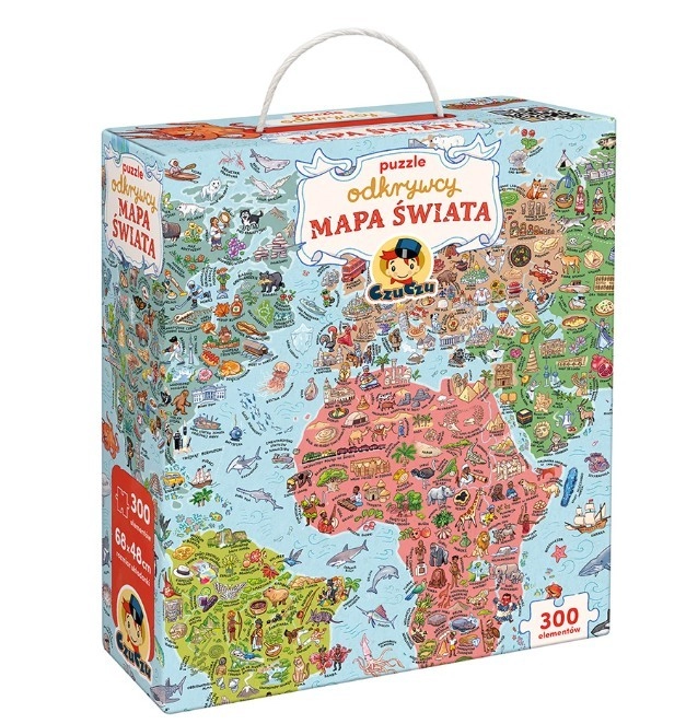 Levně CzuCzu Puzzle objevitelé Mapa světa 300 dílků + vzdělávací plakát ZA5627 univerzální