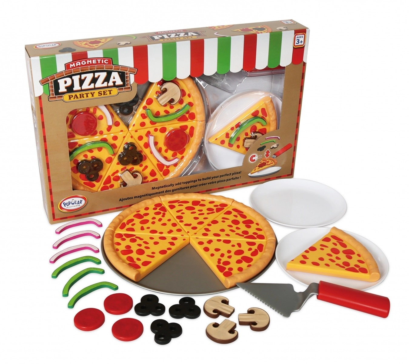 Levně Magnetická pizza MalBlo Magnetic – dětská sada na krájení a zdobení