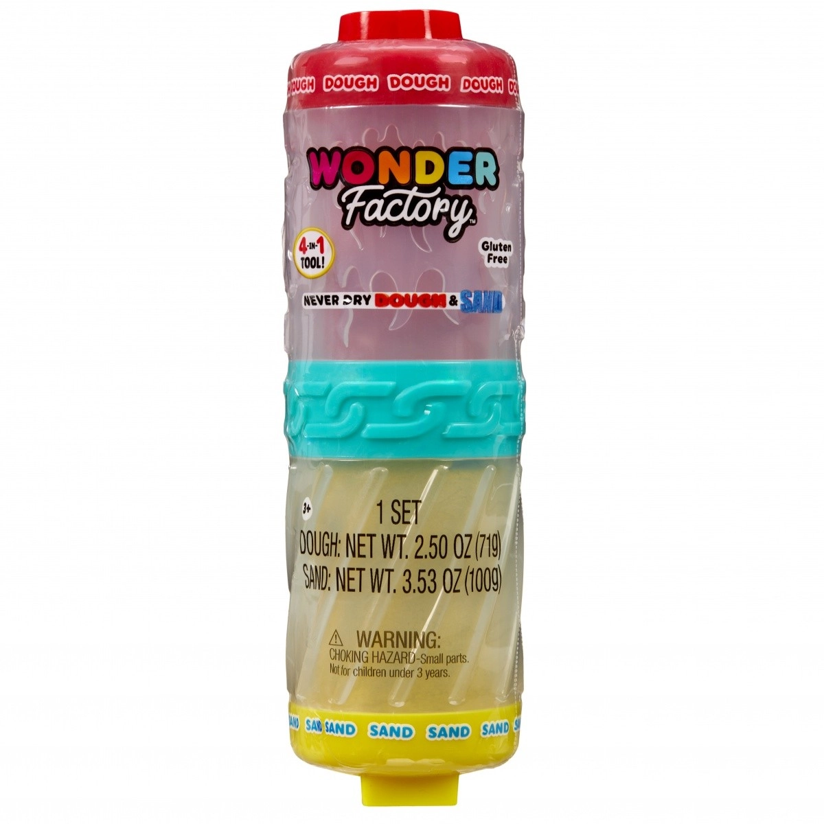 Levně Modelovací hmota a kinetický písek WONDER FACTORY Never Dry – červená a žlutá