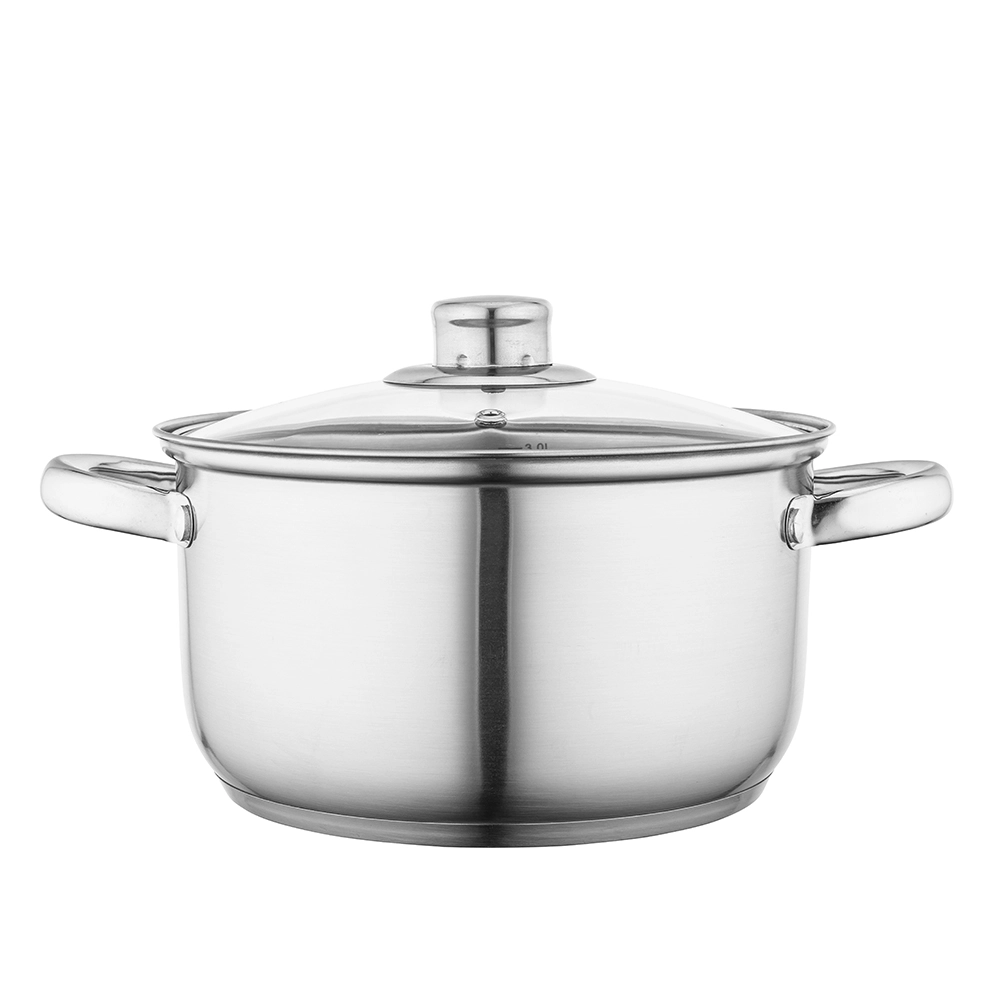 Levně Nerezový hrnec Fabio 20 cm, 3,6 l se skleněnou poklicí