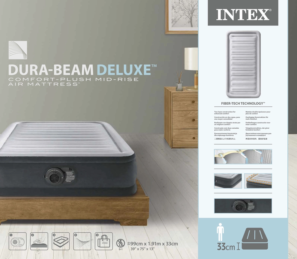 Levně Intex Air Bed Comfort-Plush Twin jednolůžko 99 x 191 x 33 cm 67766