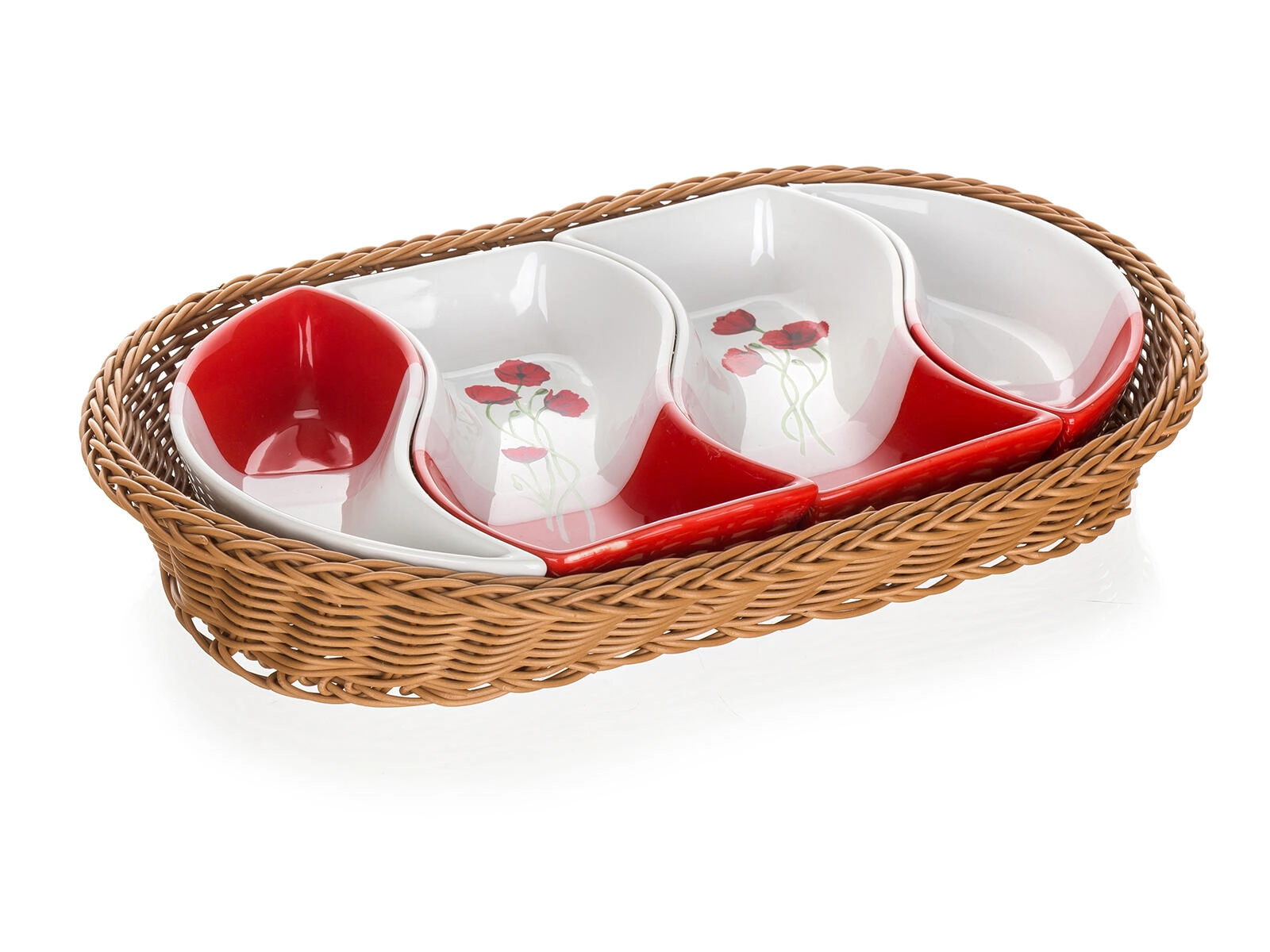Levně Banquet Tác v košíku Red Poppy 30,5 cm 4 díly OK