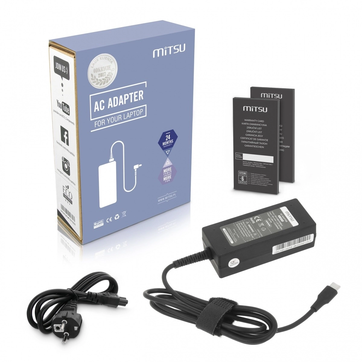 Levně Mitsu USB-C napájecí adaptér pro notebook 45 W (Power Delivery)