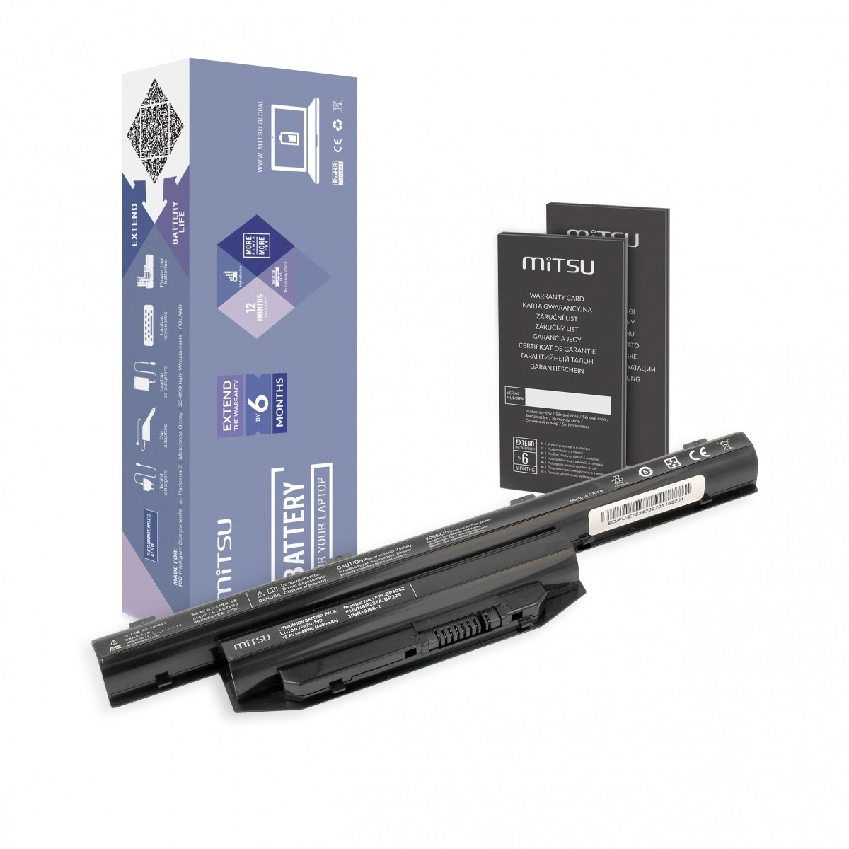 Levně Baterie pro Fujitsu Lifebook E753 4400 mAh (48 Wh)