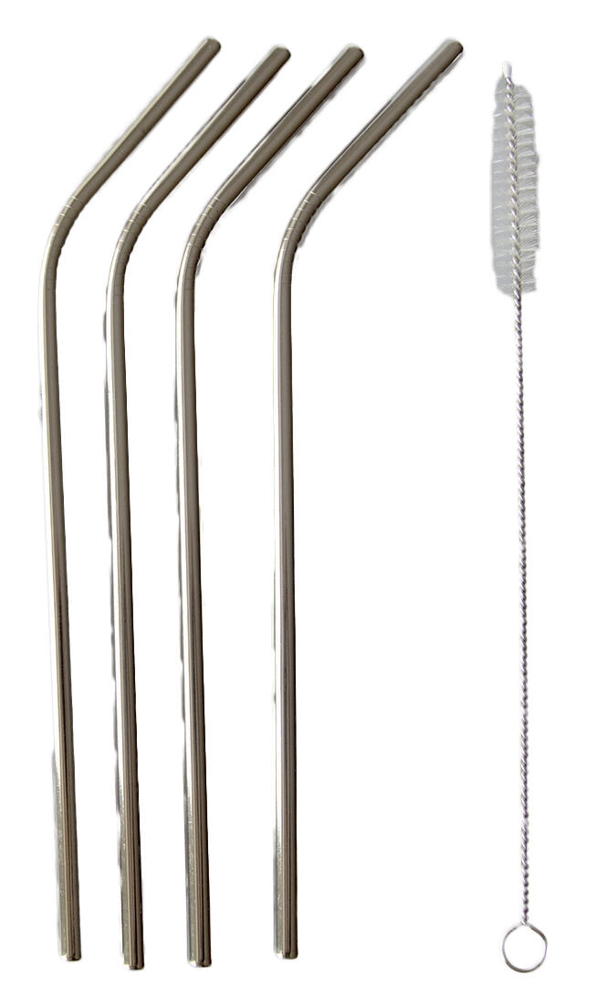 Levně Metalkas brčka nerez 21,5 cm ohnutá 4 ks