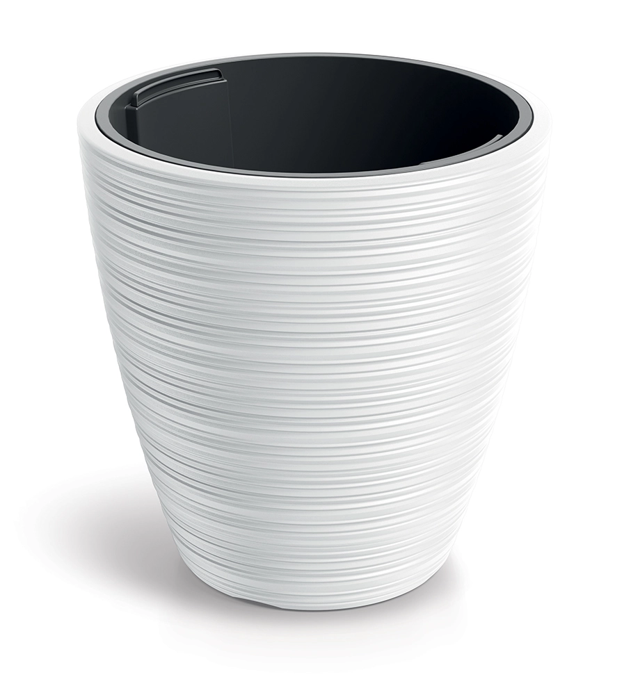 Levně Prosperplast Plastový květináč Venas Round bílý, 34,9 cm