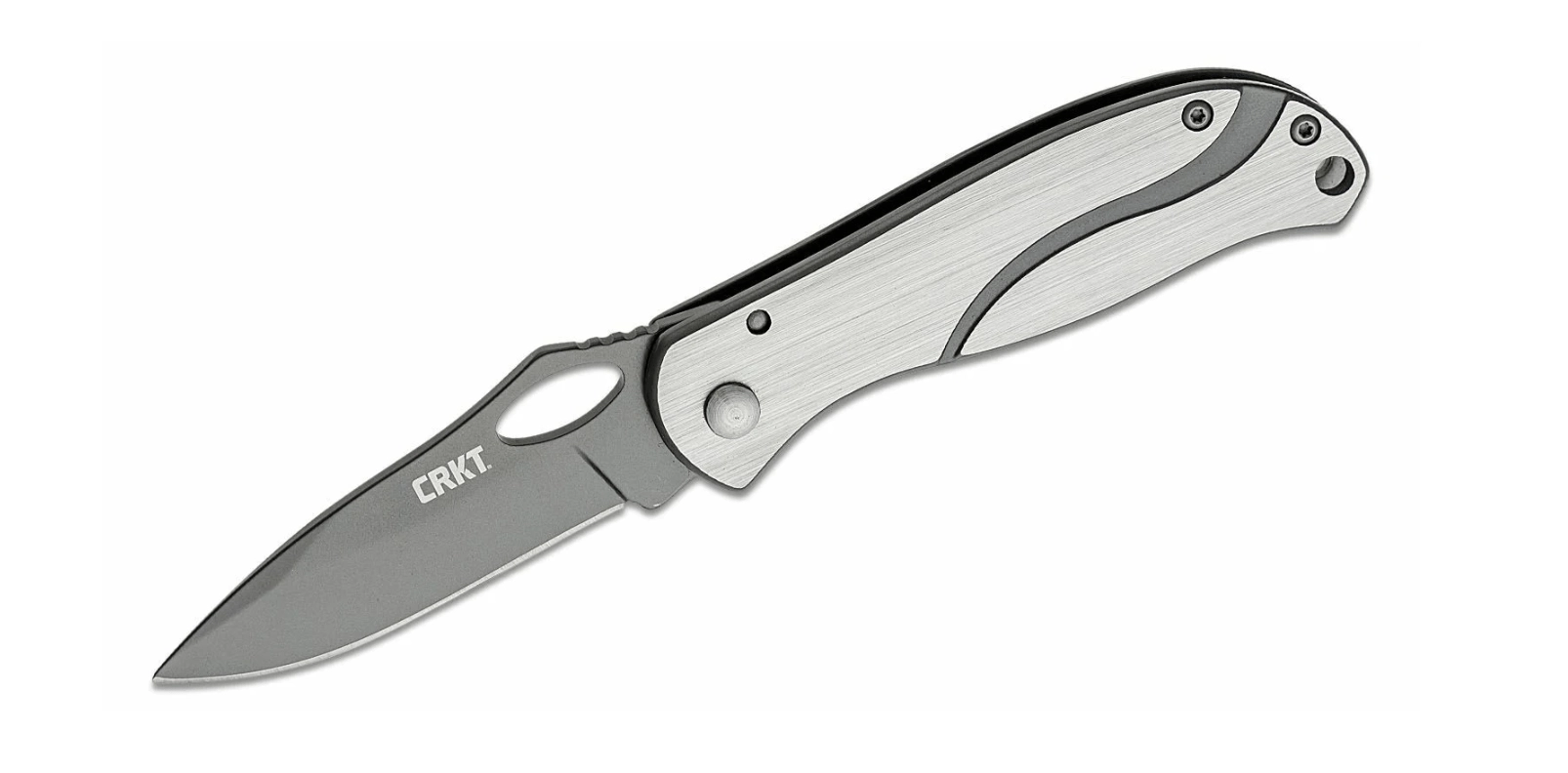 Levně CRKT Pazoda Silver Black kapesní nůž 6,7 cm, stříbrno‑šedý, celoocelový