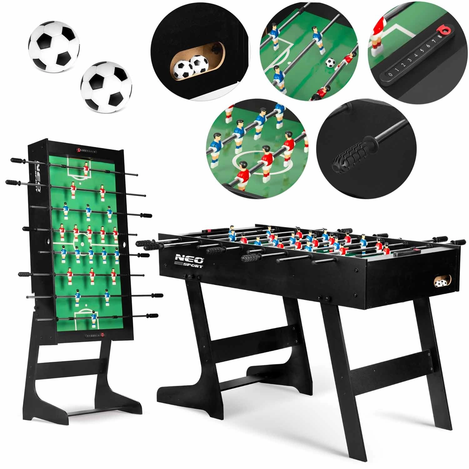 Neo-Sport Foosballový stůl Neosport 121 x 61 x 80 cm NS-803 černý