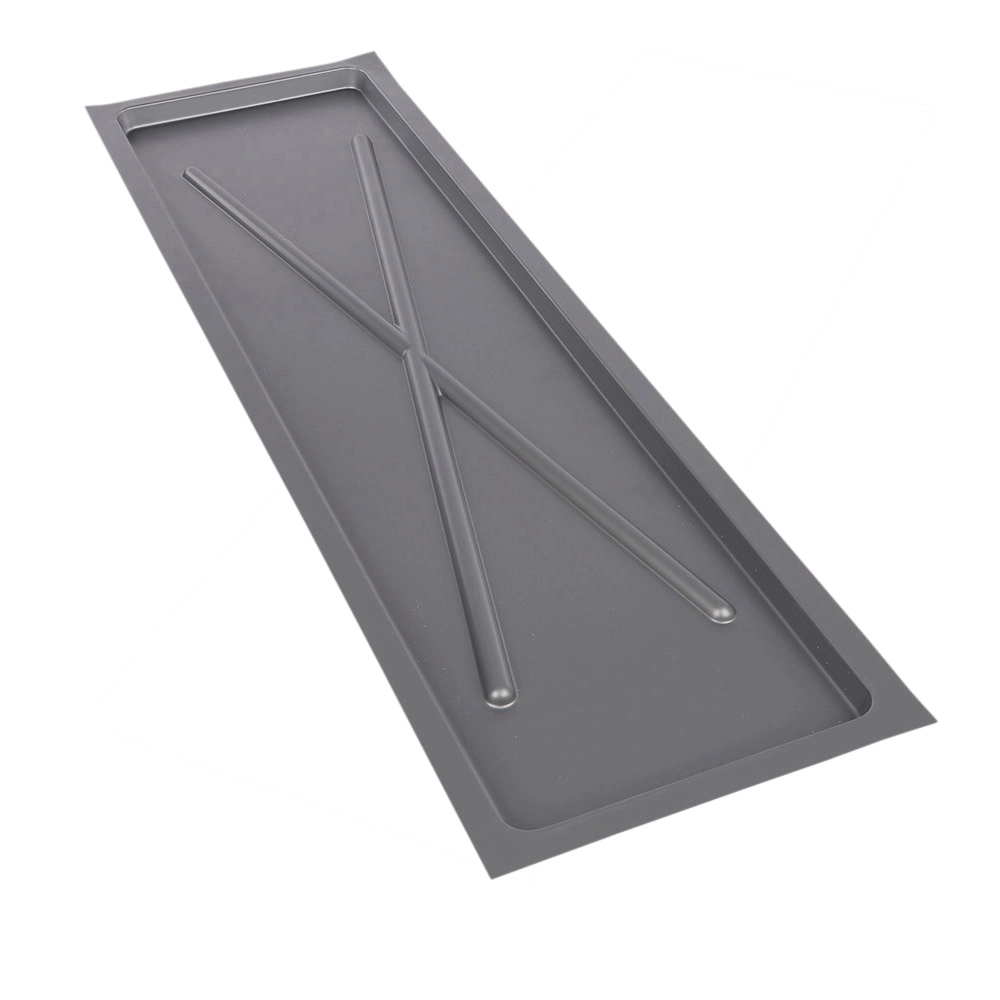 Levně Metpol úzká odkapávací tác stříbrná 75 × 22,5 cm pro dvoupatrový odkapávač 80 cm