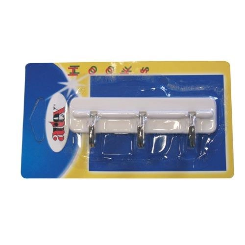 trojháček samolepicí 10,5cm plastový, BÍ + Cr
