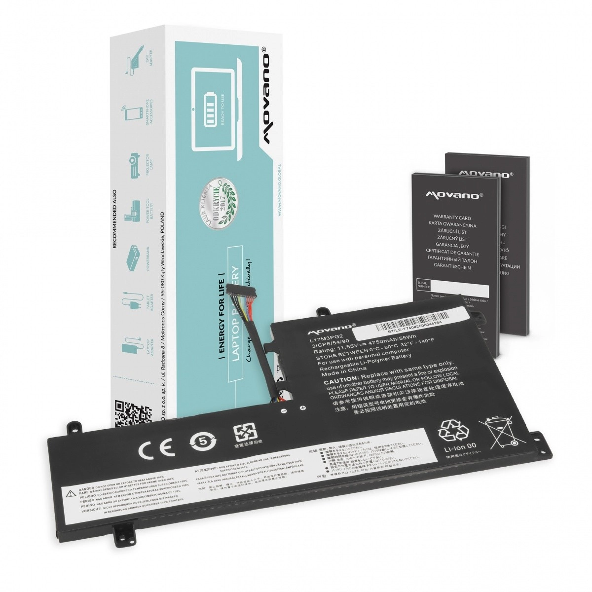 Levně Baterie do notebooku Lenovo Legion Y530/Y730/Y7000 Movano 55 Wh (4750 mAh)