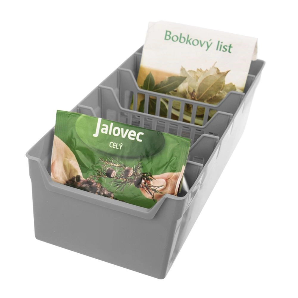 Levně Kuchyňský organizer na koření, šedý, 30 × 13 × 8 cm