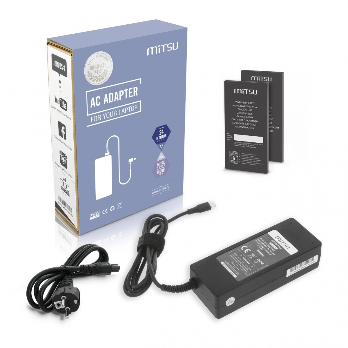 Levně Nabíječka a napájecí adaptér Mitsu 90 W USB‑C Power Delivery