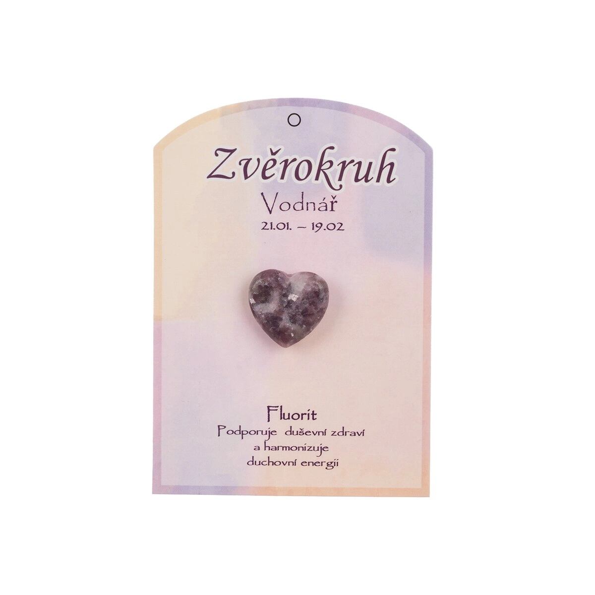 Levně Fluoritové srdce pro znamení Vodnář