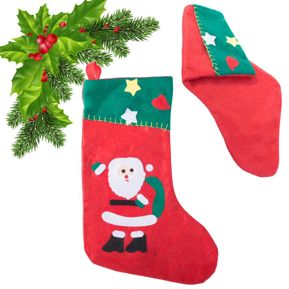 Levně Vánoční punčocha na dárky s motivem santa, sněhuláka nebo stromečku