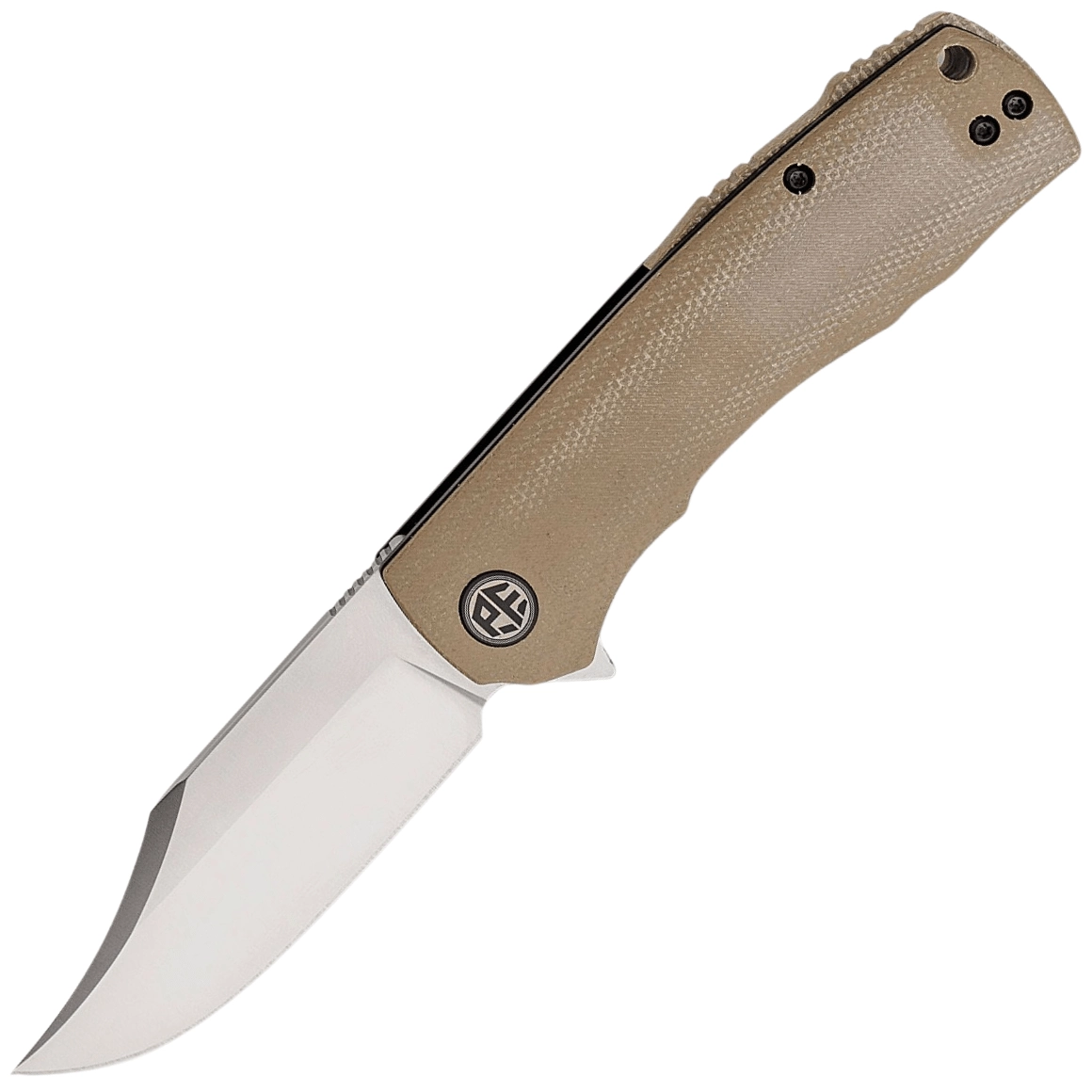 Levně Petrified Fish Victor PFP03KMS kapesní nůž 9,1 cm, satin, khaki Micarta