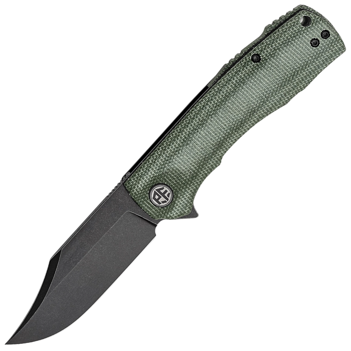 Levně Petrified Fish PFP03 Victor Black Stonewash K110 Green Micarta PFP03GRMW