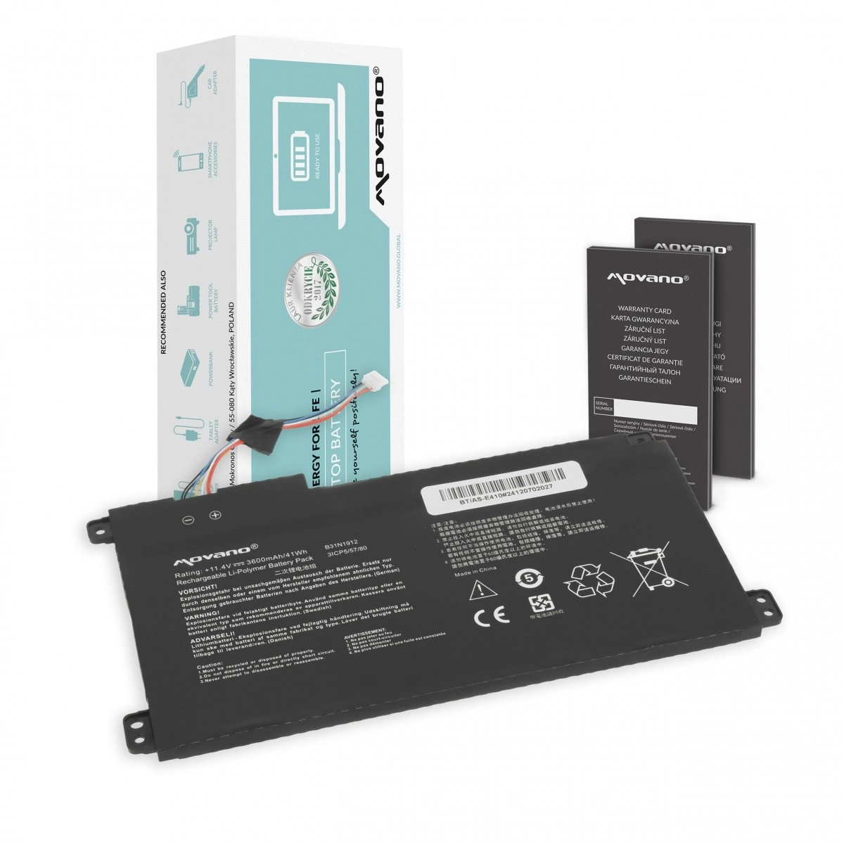 Levně Movano baterie pro Asus E410MA a L410MA (B31N1912/C31N1912) 3600 mAh 41 Wh