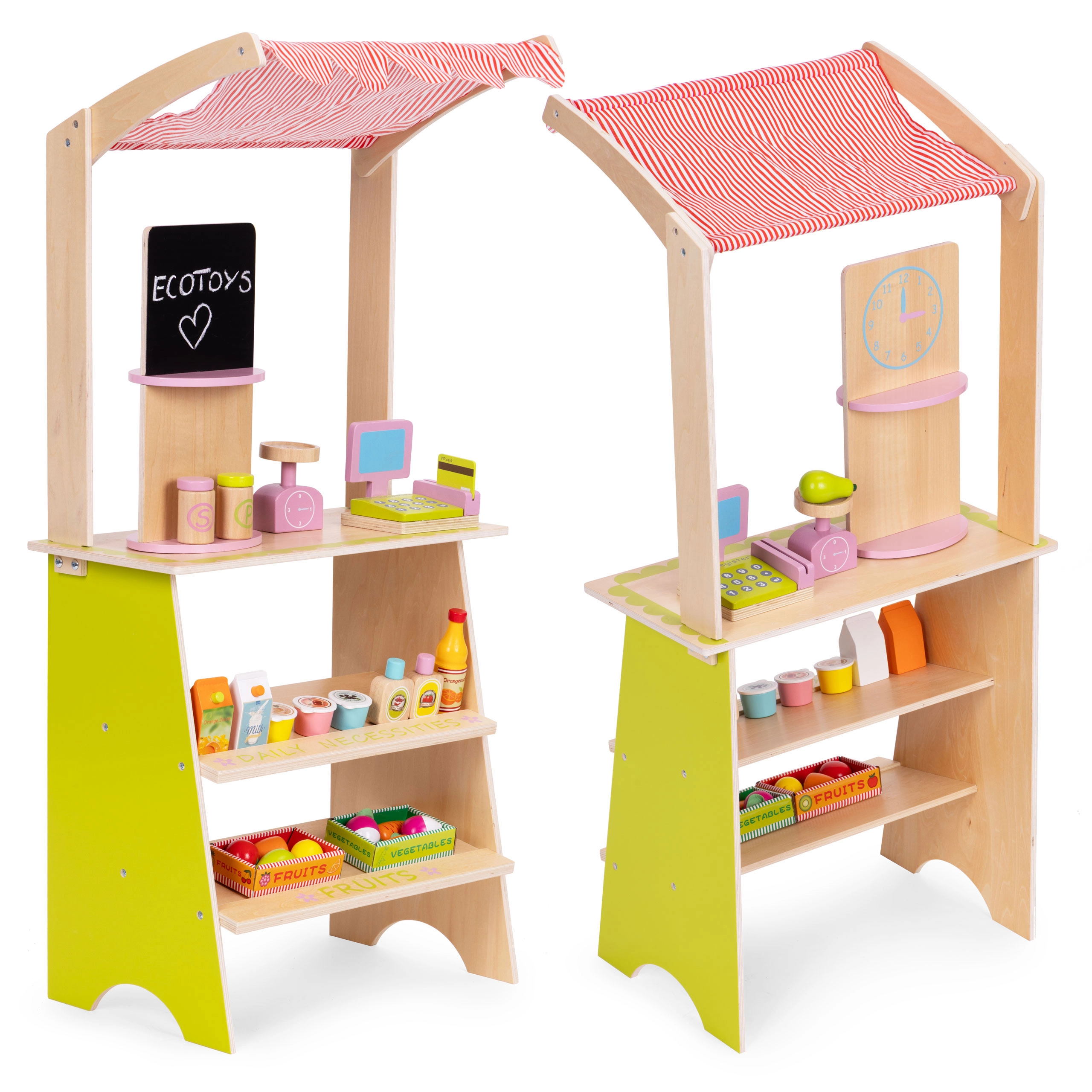 Levně ECOTOYS Dřevěný stánek pro děti FARM vícebarevný