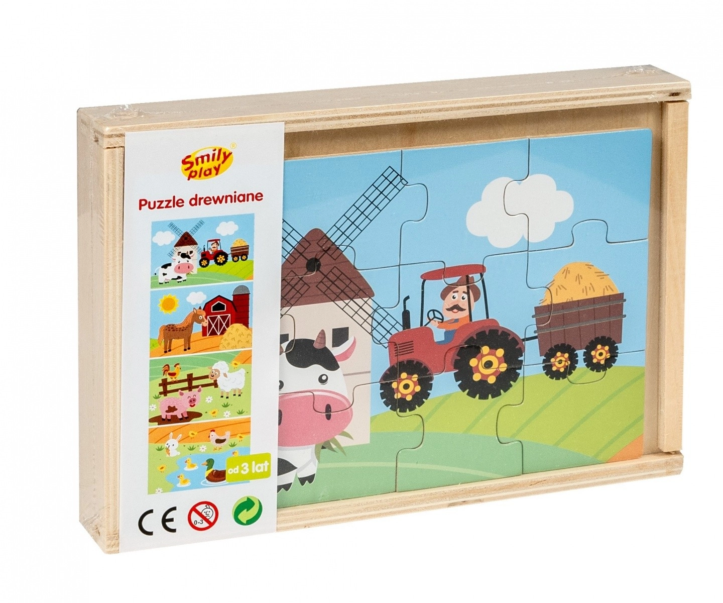 Levně Dřevěné puzzle – 4 obrázky farma