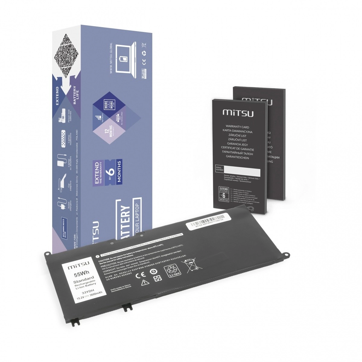 Levně Mitsu baterie pro Dell Inspiron 15 5587 a 7588 3600 mAh (55 Wh) 15,2 V