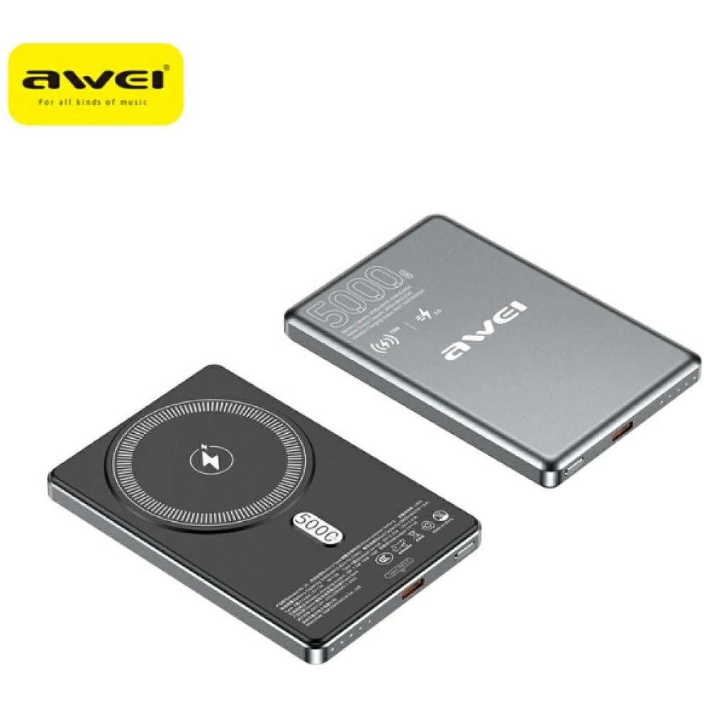 Levně Awei PA-30 MagSafe powerbanka 5000 mAh šedá