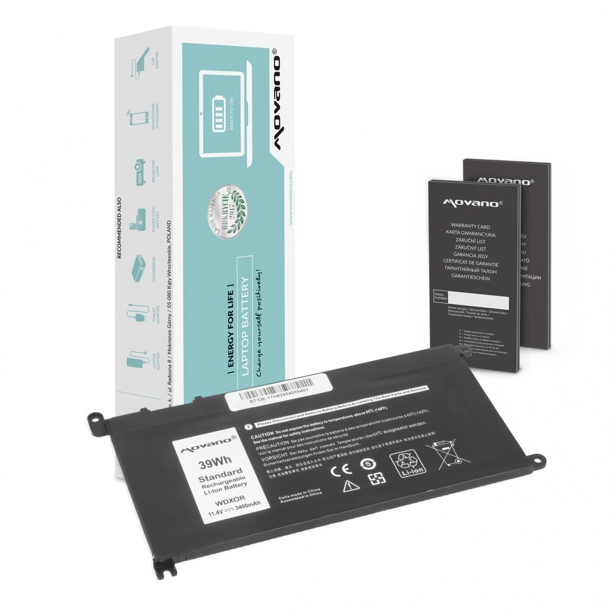 Levně Movano baterie do notebooku Dell WDX0R 3400 mAh (39 Wh)