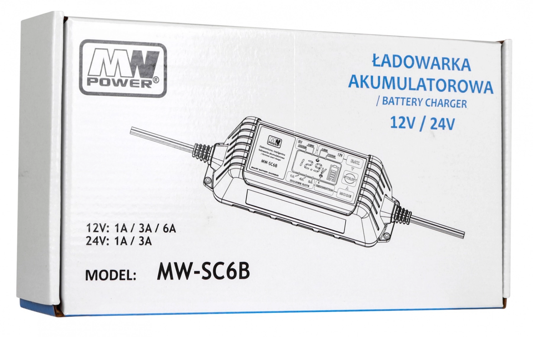 Levně Inteligentní nabíječka akumulátorů 12V/24V s LCD displejem