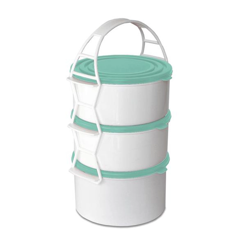 Levně PETRAplast Plastový jídlonosič 2x1,3 l + 1x1,7 l Barva: Bílá