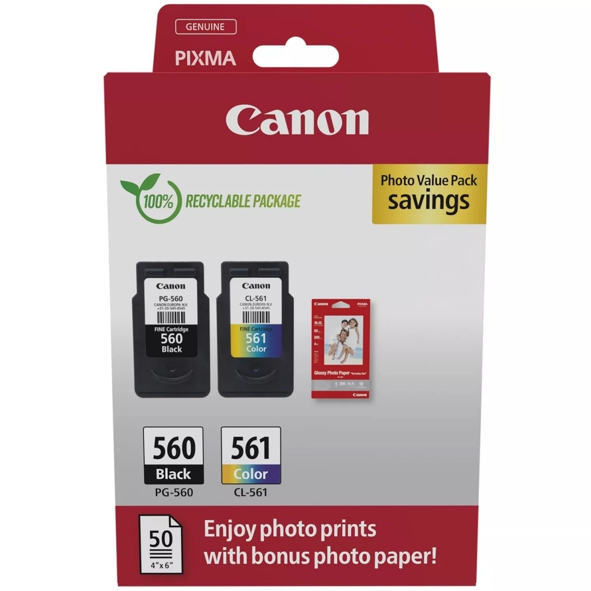 Canon PG-560/CL-561 Photo Value set s fotopapírem
