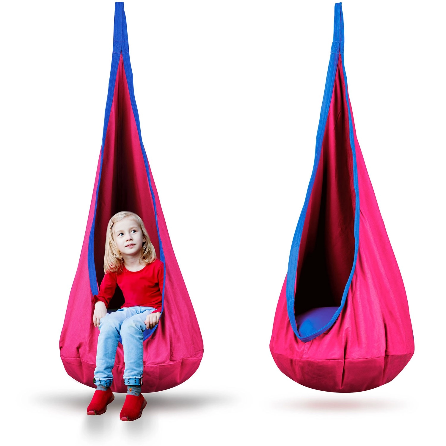 Levně Neo-Sport Závěsné růžové křeslo Cocoon