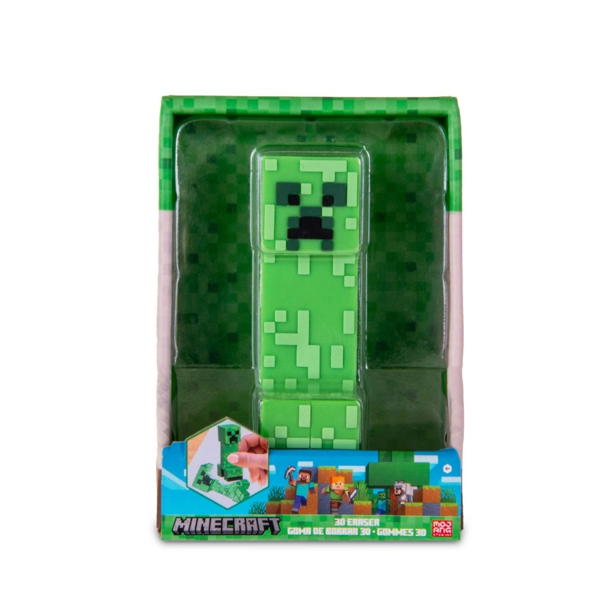 Levně Euroswan Guma Minecraft 3D zelená 11cm