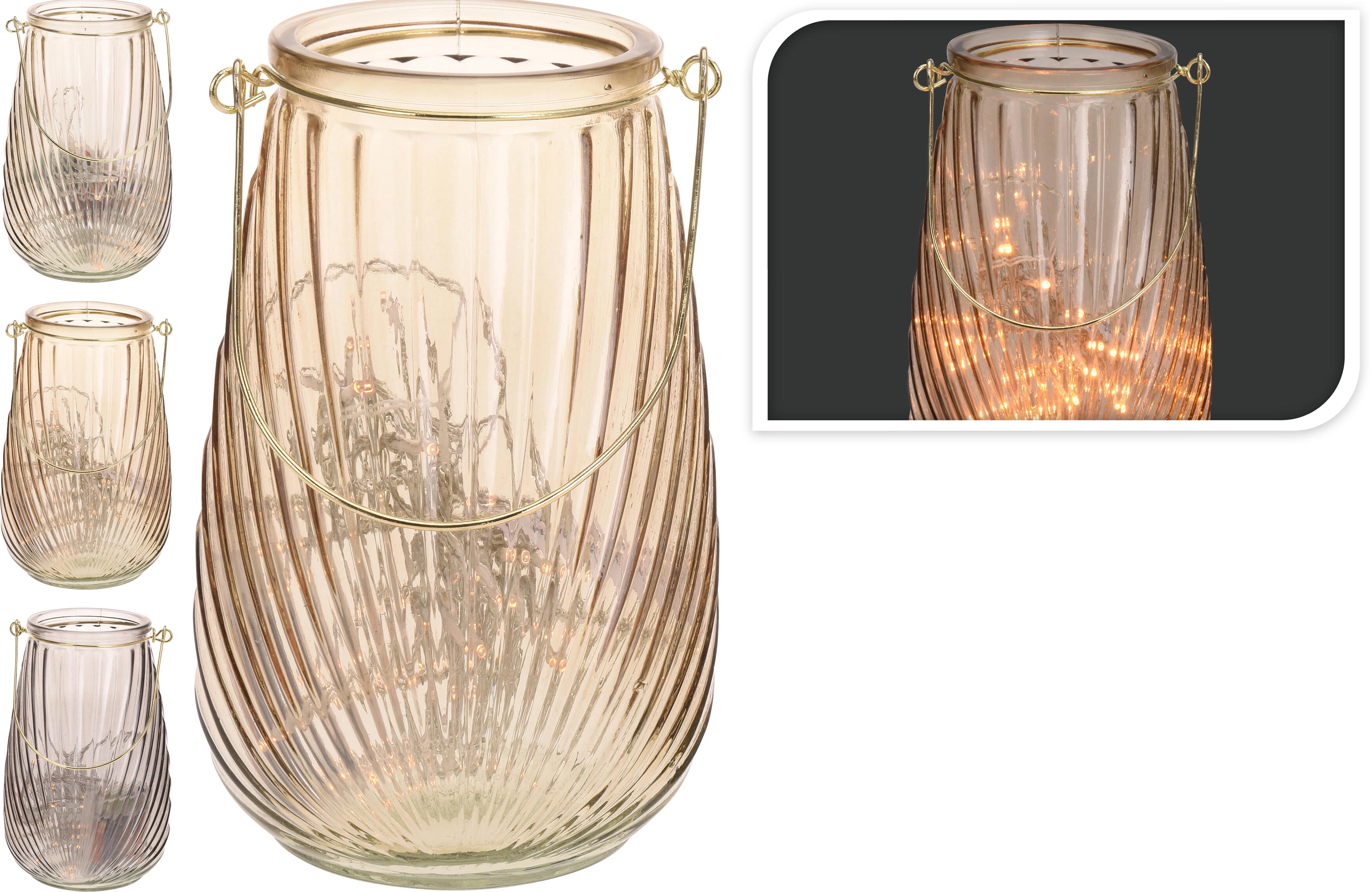 Levně lucerna 50LED 21cm sklo mix barev AXR000590
