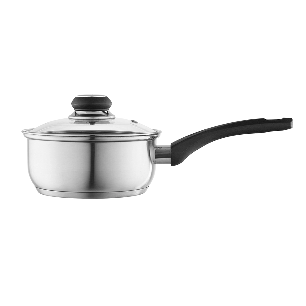 Levně Altom Design Emilio nerezový rendlík 1,2 l 16 cm se skleněnou poklicí